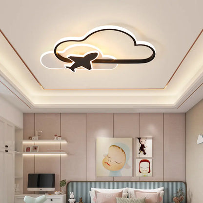 DecorBites™ DecorBites™ Modern Black-White Geometric LED Flush Ceiling Light for Bedroom
