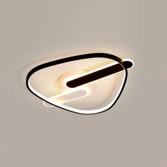 DecorBites™ DecorBites™ Modern Black-White Geometric LED Flush Ceiling Light for Bedroom