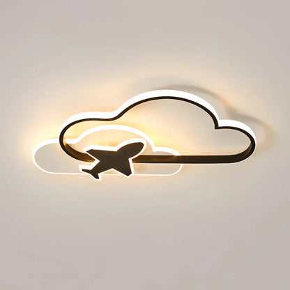 DecorBites™ DecorBites™ Modern Black-White Geometric LED Flush Ceiling Light for Bedroom