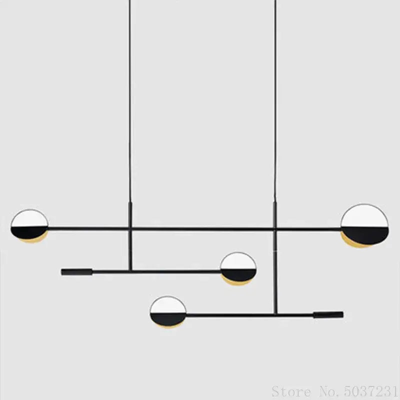 Modern black and white geometric pendant light with gold accents made of decorbites geometric iron for kitchen decor