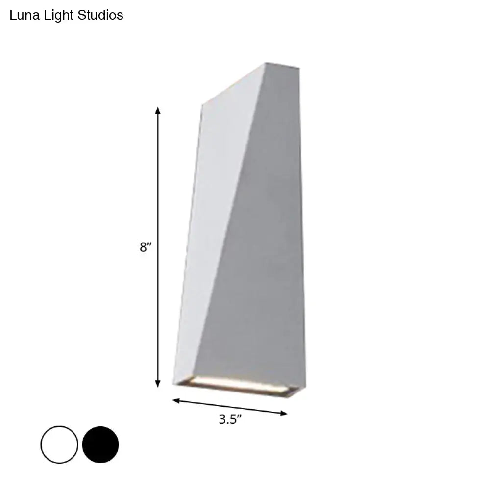 Modern black and white geometric nord wall sconce with sleek angular design and matte white finish bedroom wall lamp