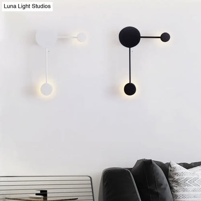 Modern black and white geometric wall sconce with spherical elements minimalist light fixture for living room wall light
