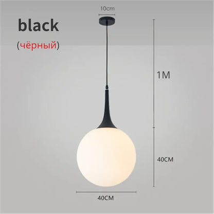 Modern black pendant lights with sleek teardrop metal fixture and frosted glass globe for living room decorbites glass ball led