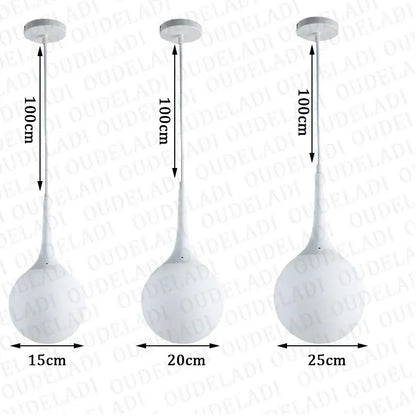 Modern black and white decorbites glass ball pendant lamp with white frosted glass and 100cm hanging length