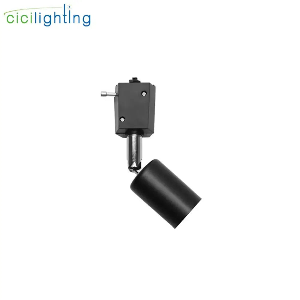Modern black and white industrial ceiling light with matte finish black cylindrical adjustable track lighting fixture