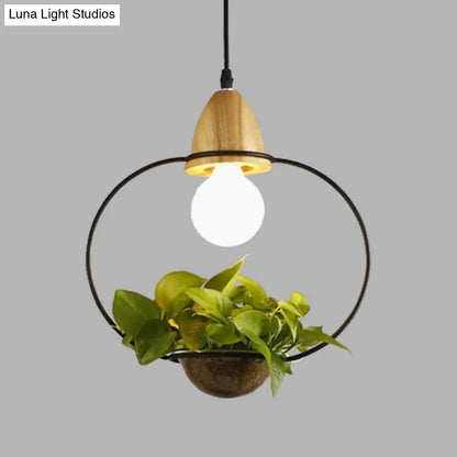 Modern Black/White Industrial Metal LED Pendant Light for Restaurant - Oval/Rectangle/Urn Design