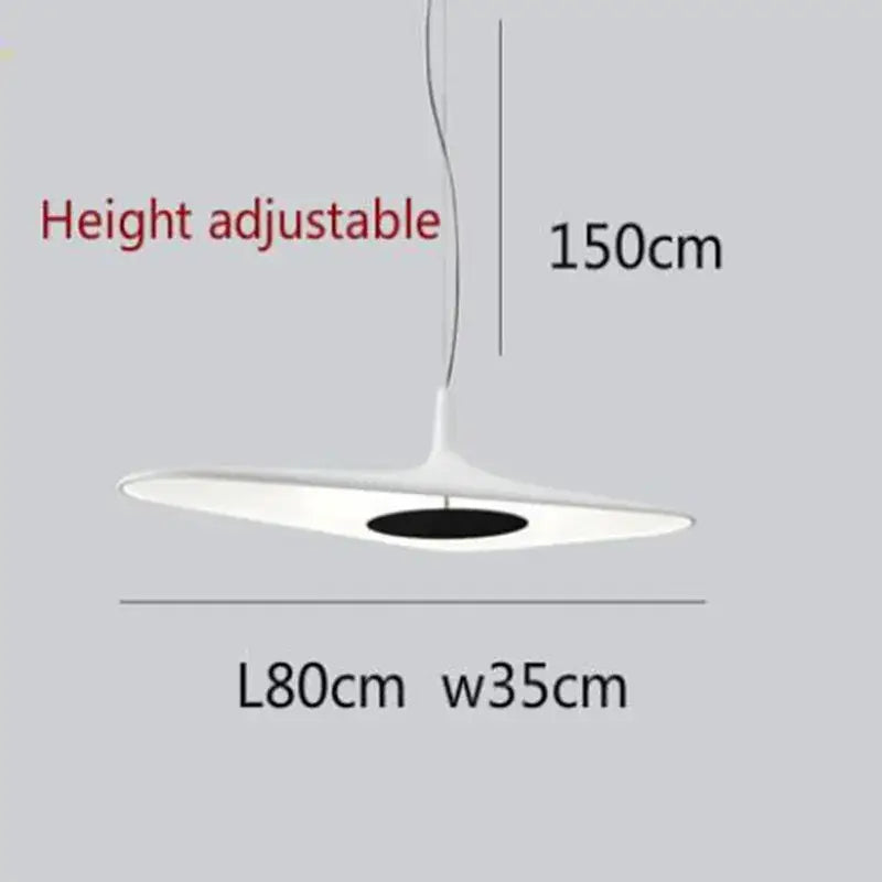 White sleek modern pendant light with black circular center and adjustable height for decorbites irregular pendant light
