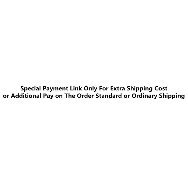 Black text on white background detailing special payment link for extra shipping cost on modern black white decorbites irregular pendant light