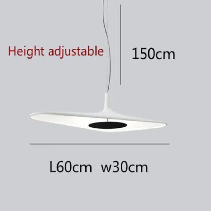 White sleek height-adjustable decorbites irregular pendant light with black accent for modern dining room decorbites