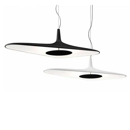 Modern black and white irregular resin pendant light with sleek oval shapes and black centers for dining room decorbites irregular resin pendant