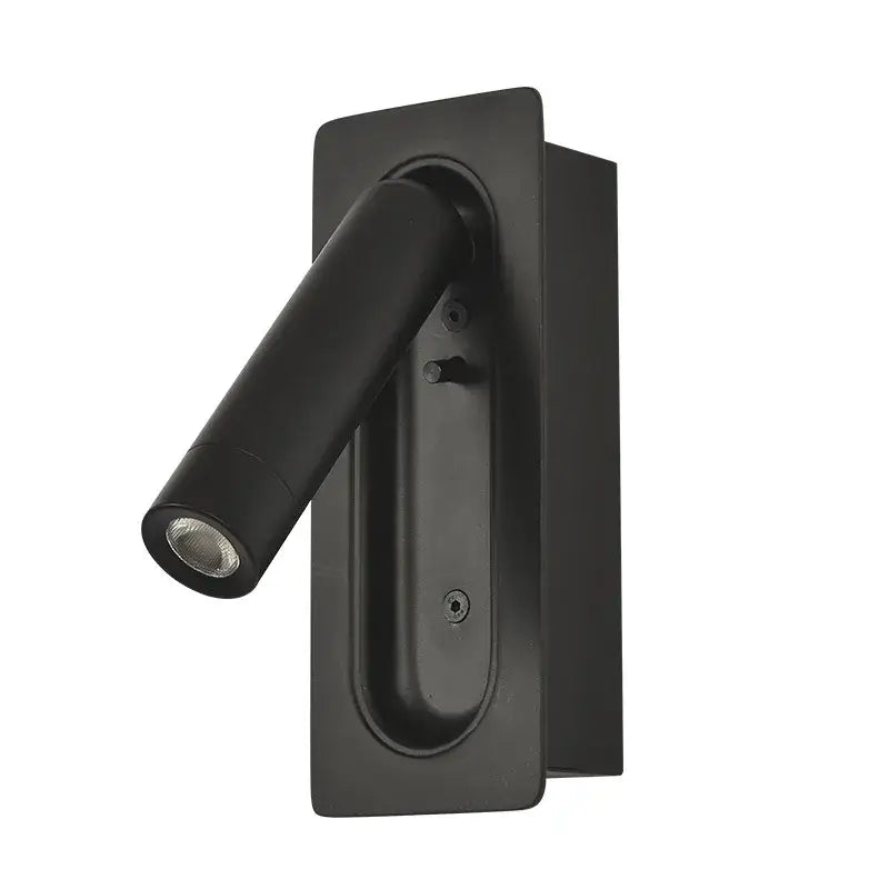 Modern black and white led bedside wall lamp with black matte finish and adjustable cylindrical head for reading decorbites led bedside