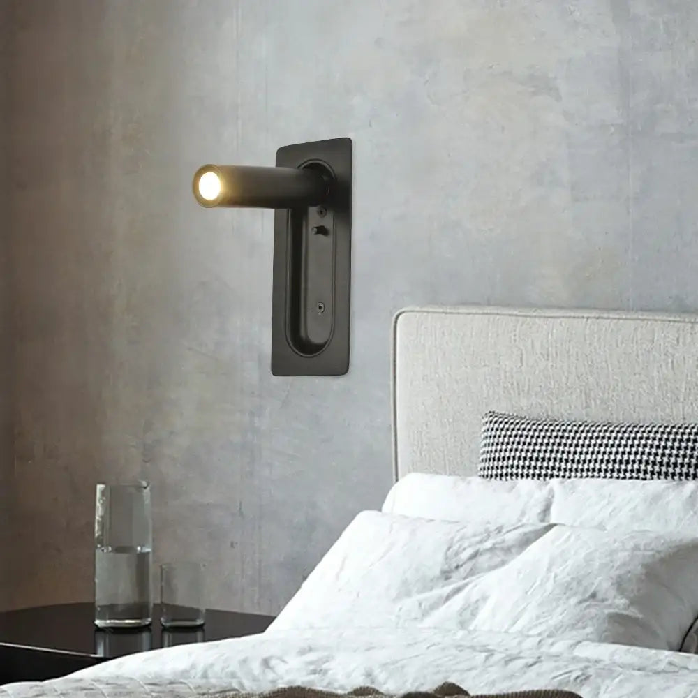 Modern black matte-finished wall lamp with sleek design for decorbites led bedside wall bedroom reading light