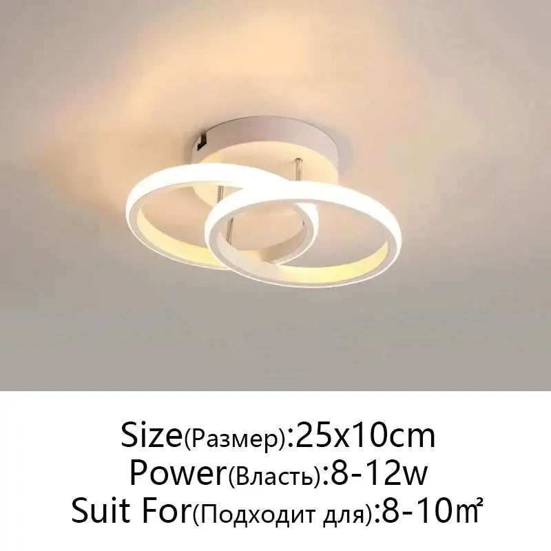 Modern black and white decorbites led ceiling lamp with two interlocking circular rings for living room decorbites led ceiling