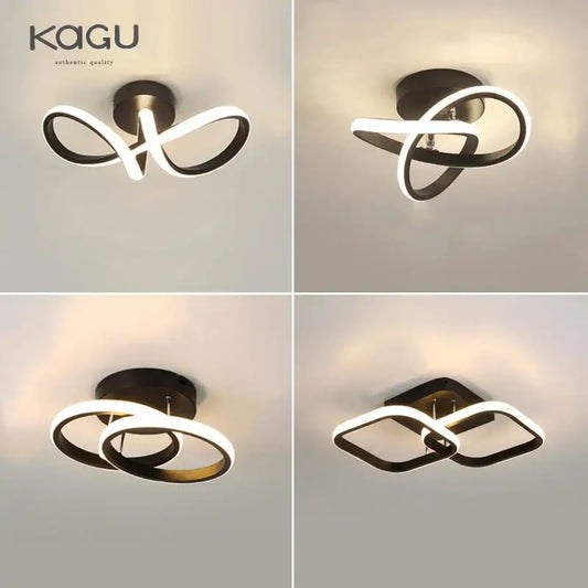 Modern black and white led ceiling lamp with sleek intertwined ring design for living room decorbites led ceiling
