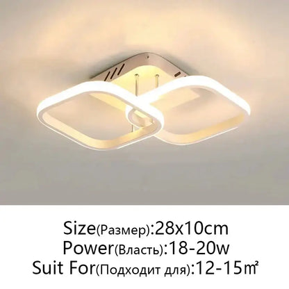 Modern black and white decorbites led ceiling lamp with sleek geometric interlocking square frames for living room decor