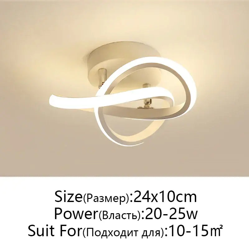 Modern black and white decorbites led ceiling lamp with sleek intertwined ring design for living room decorbites led ceiling