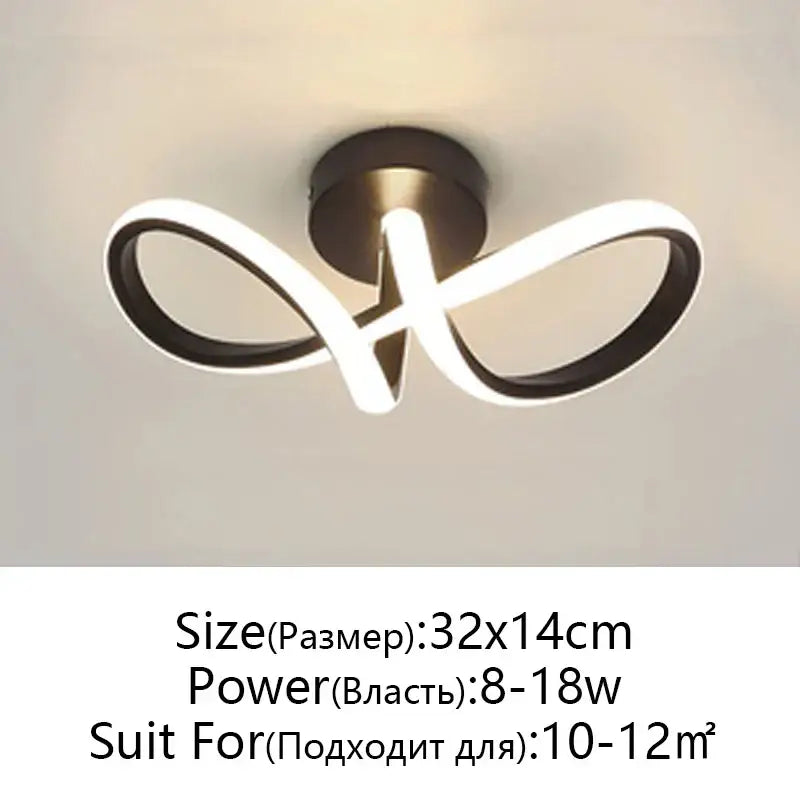 Modern black and white decorbites led ceiling lamp with sleek infinity-loop design for living room decor