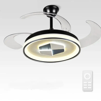 Modern black and white led chandelier ceiling fan with integrated lighting for living room ceiling fan use