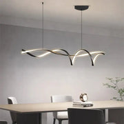 Modern black and white led chandelier with sleek curved design for dining room decorbites black modern pendant light