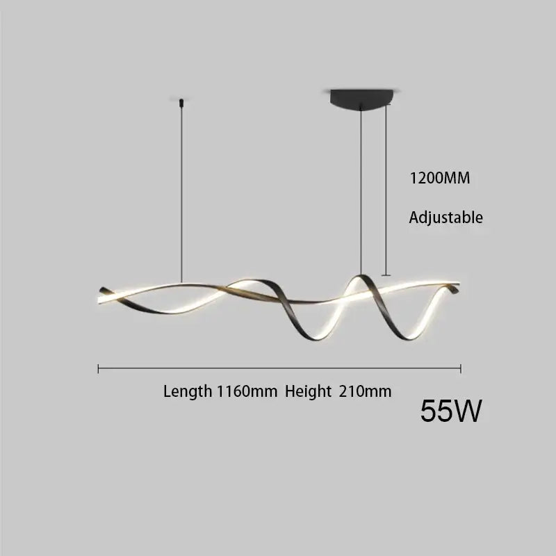 Modern black and white led chandelier pendant light with sleek twisted design and black modern led accents for dining room decorbites black modern