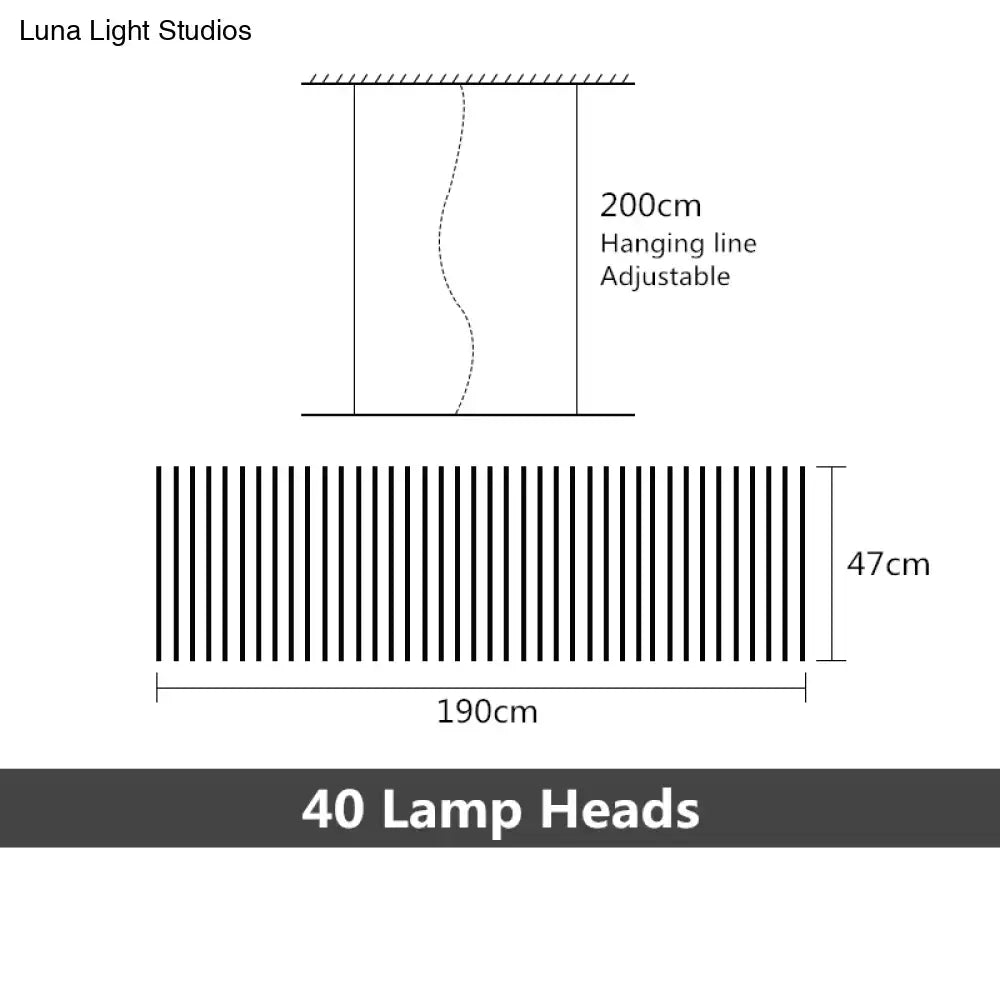 Decorbites modern led chandelier with 200cm adjustable black and white hanging line and 40 lamp heads in a sleek design