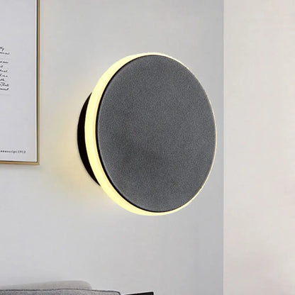 DecorBites™ DecorBites™ Modern Black/White LED Disc Sconce: Single Acrylic Wall Light in Warm/White