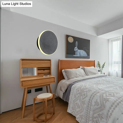 DecorBites™ DecorBites™ Modern Black/White LED Disc Sconce: Single Acrylic Wall Light in Warm/White