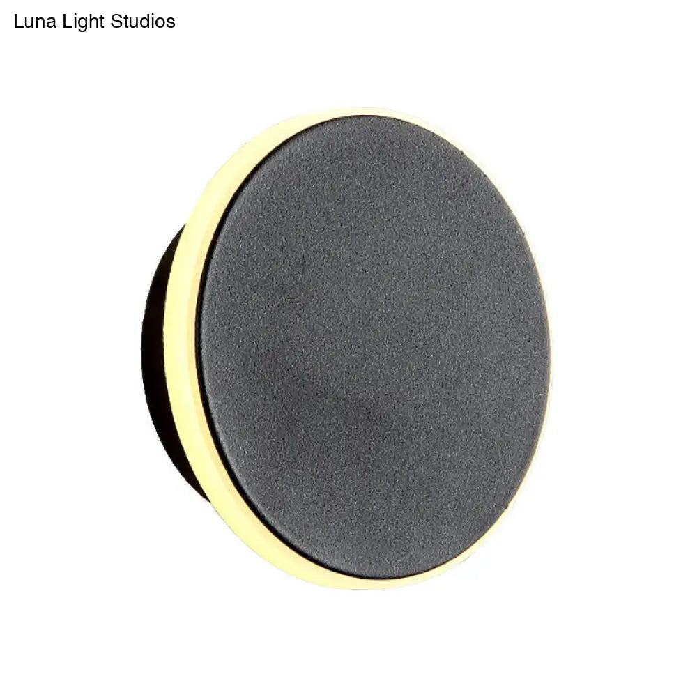 DecorBites™ DecorBites™ Modern Black/White LED Disc Sconce: Single Acrylic Wall Light in Warm/White