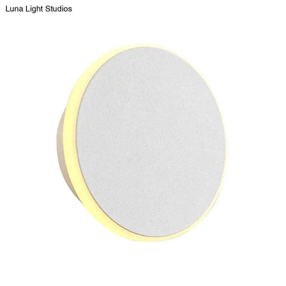 DecorBites™ DecorBites™ Modern Black/White LED Disc Sconce: Single Acrylic Wall Light in Warm/White