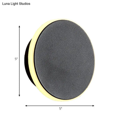 DecorBites™ DecorBites™ Modern Black/White LED Disc Sconce: Single Acrylic Wall Light in Warm/White
