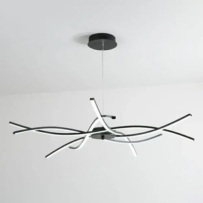 Modern black and white led floral chandelier with sleek intertwined arm design living room light type bulb included