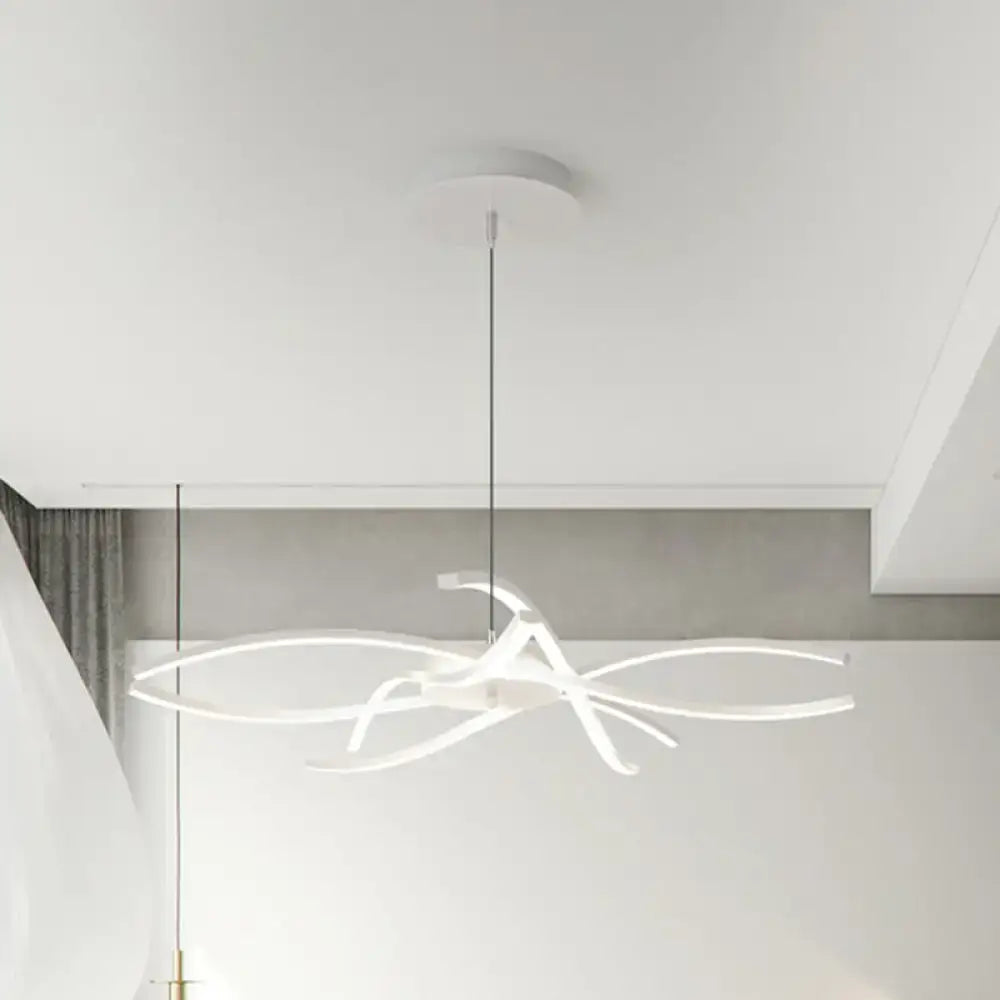 Modern white led pendant light with sleek abstract design and minimalist finish for living room light type fixture width