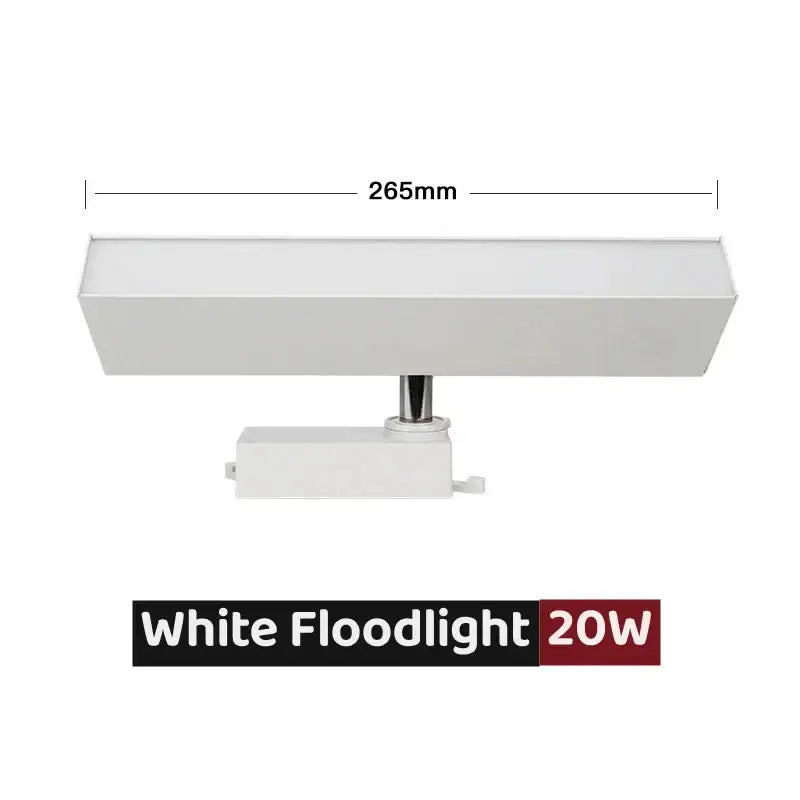 White 20w led linear grille floodlight with sleek rectangular design and minimalist finish for modern living room grille track spotlights