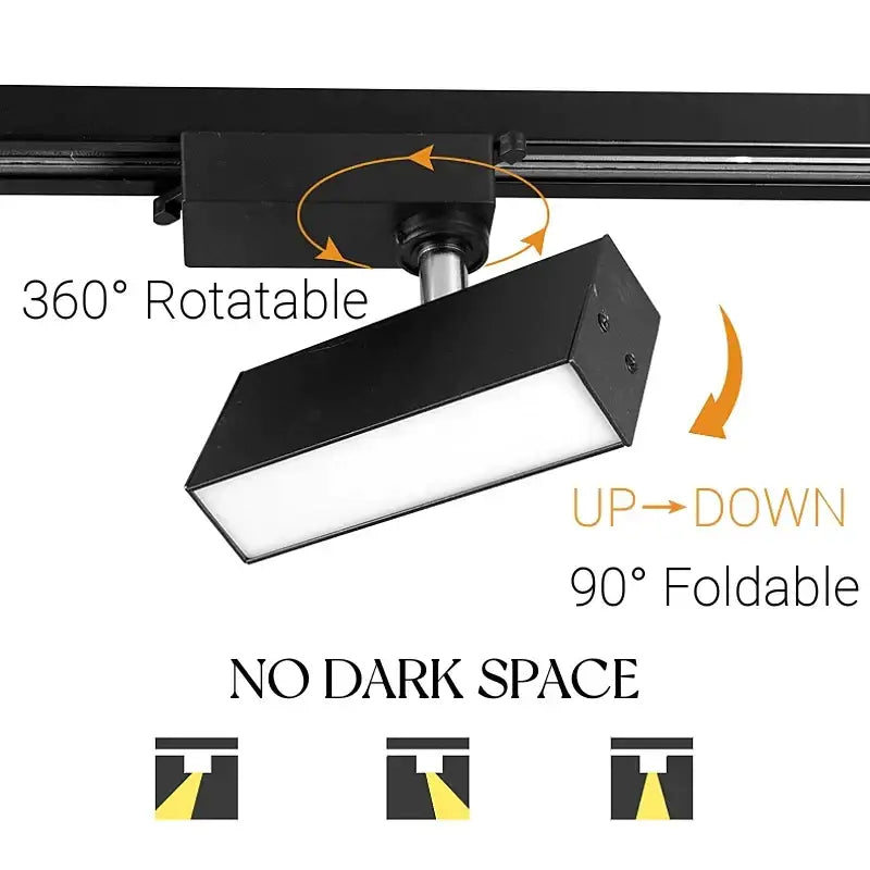 Modern black led linear grille track spotlight with adjustable mounting for versatile living room lighting angles