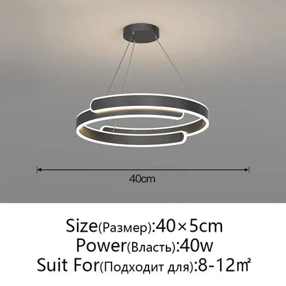 Modern black white led pendant light with circular minimalist design and illuminated inner ring for living room decorbites black white