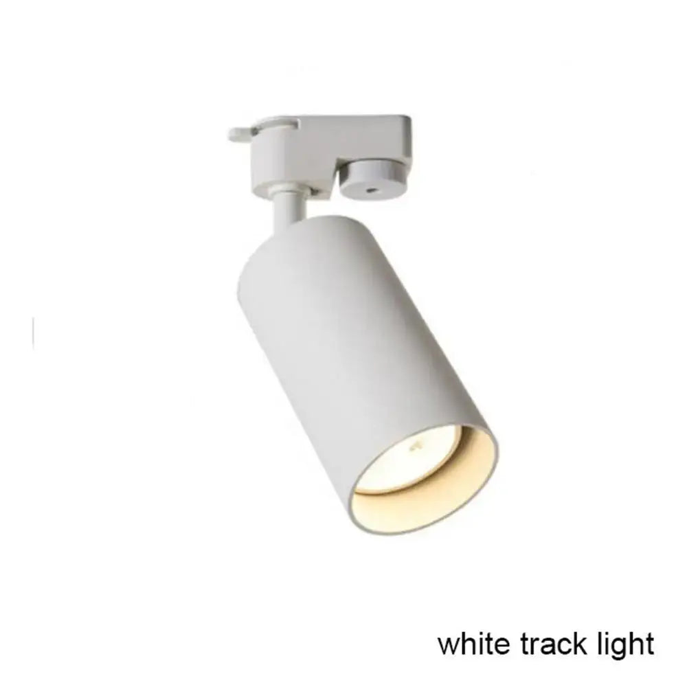 Modern black white led track lamps with white matte cylindrical adjustable head for clothing store spotlights decorbites black white