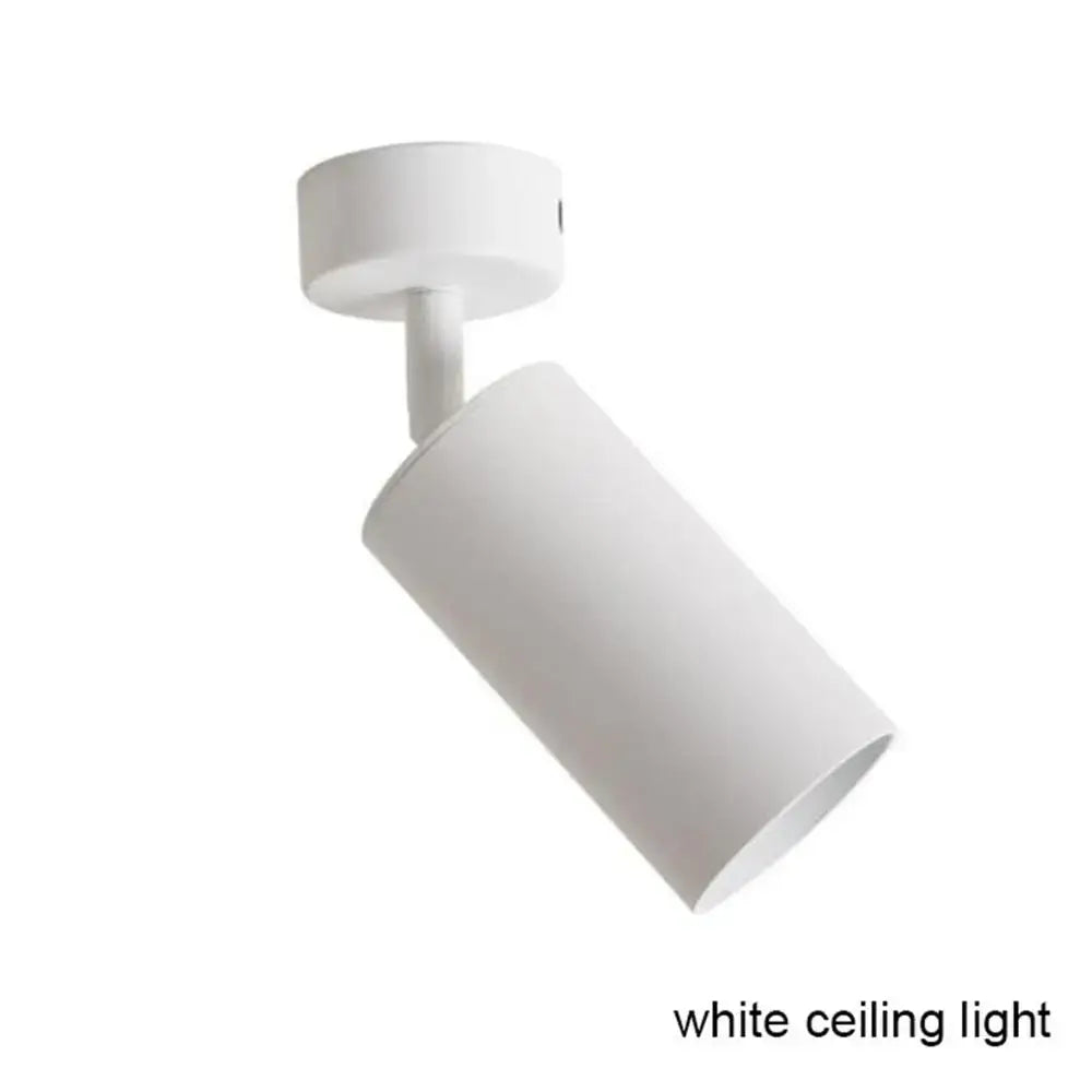 White cylindrical ceiling-mounted track lamp with sleek minimalist design for modern black white led decorbites lighting
