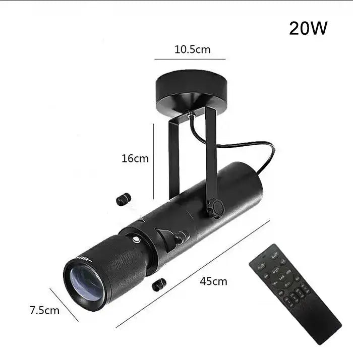 Modern black 20w adjustable led track light fixture with remote control for gallery spotlight lighting