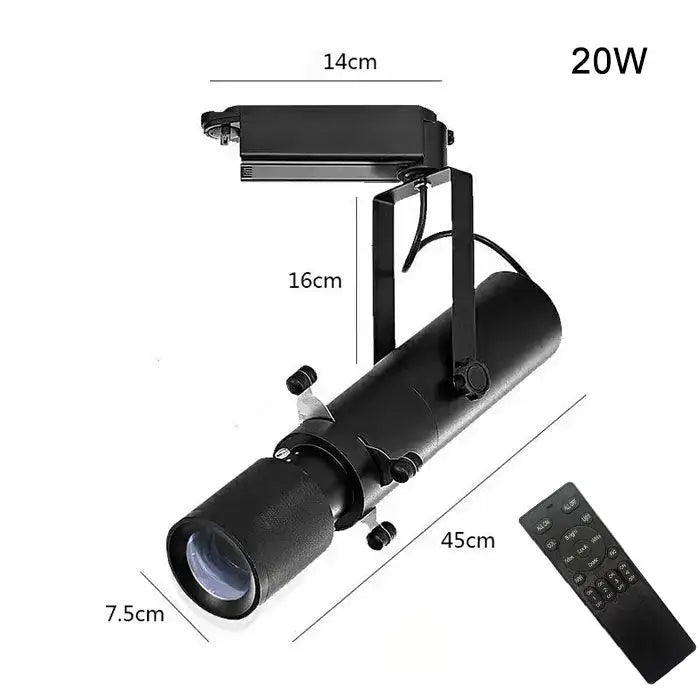 Modern black and white led track light gallery spotlight with adjustable arm 20w black led track light and remote control