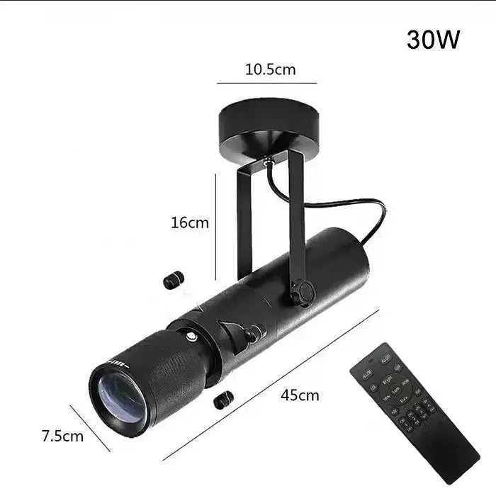 Modern black 30w adjustable led track light with remote control for gallery spotlight and focused illumination