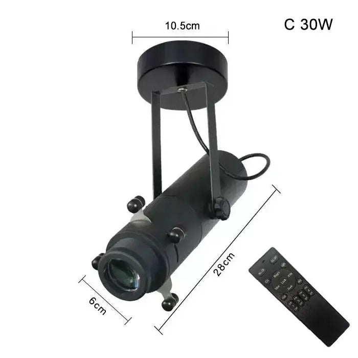 Modern black and white led track light with cylindrical matte spotlight on articulated arm for adjustable focus