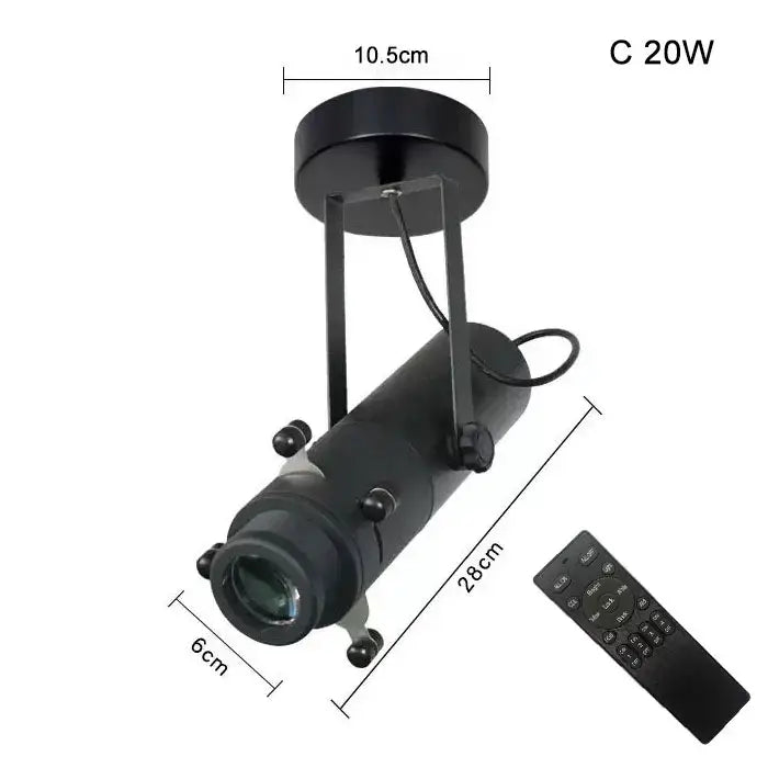 Modern black and white led track light gallery spotlight with cylindrical black led track light and remote control