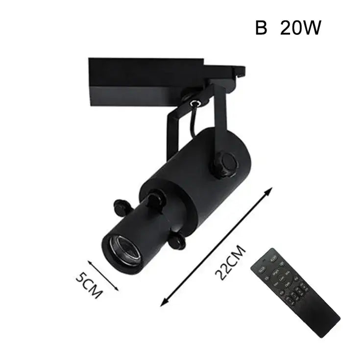 Modern black matte finish 20w led track light with adjustable head and remote control for gallery spotlight use
