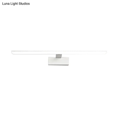 Modern black and white led vanity lamp with a sleek minimalist design and rectangular base for bathroom use