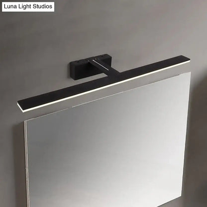 Modern black and white led vanity lamp with sleek black led mirror light and slim profile for bathroom use