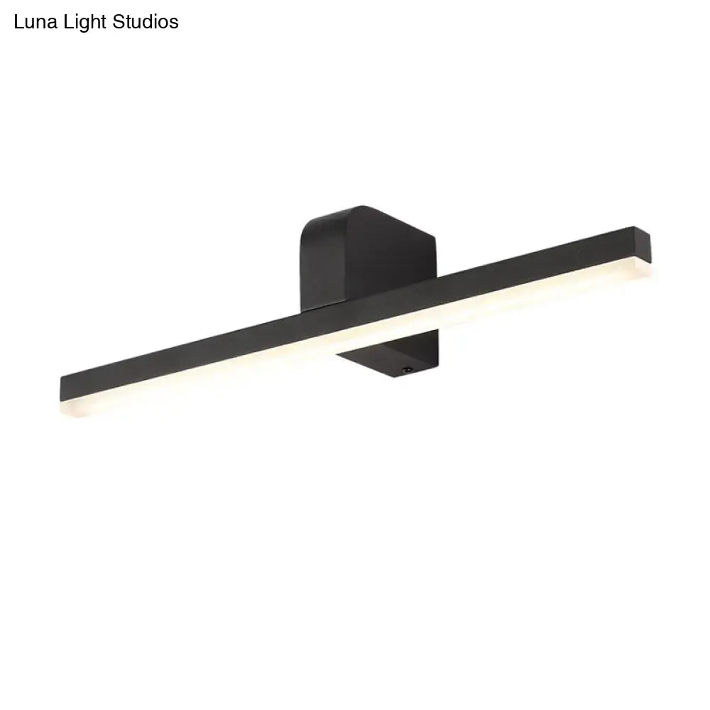 Modern black led vanity light wall sconce with sleek rectangular design warm color temperature and maximum bulb wattage