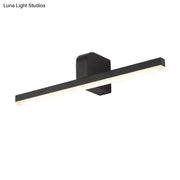 Modern black led vanity light wall sconce with sleek rectangular design warm color temperature and maximum bulb wattage