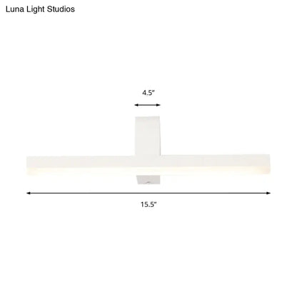 Modern white led vanity light wall sconce 15.5 by 4.5 inches with warm color temperature and maximum bulb wattage