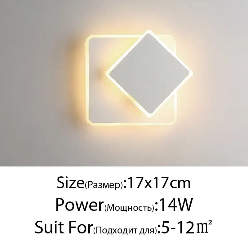 Modern black and white led wall lamps with a sleek white frame and warm led lighting for bedroom use