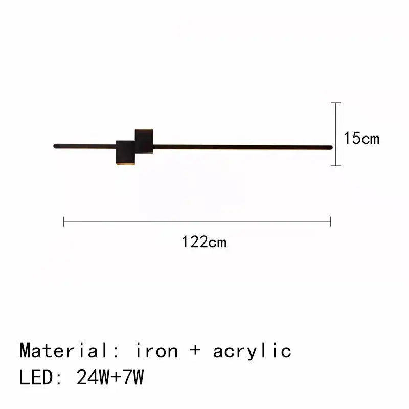Modern black wall lights with iron acrylic design and two rectangular led modules for minimalist living room decorbites led wall